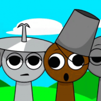 Sprunki But Characters Are Cube From GD img